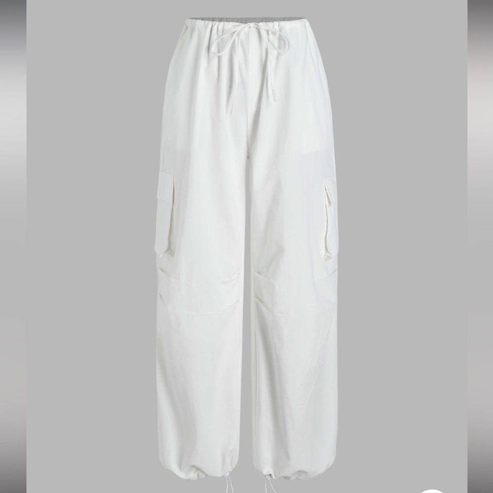 Cider White Parachute Cargo Pants Sun Glow
